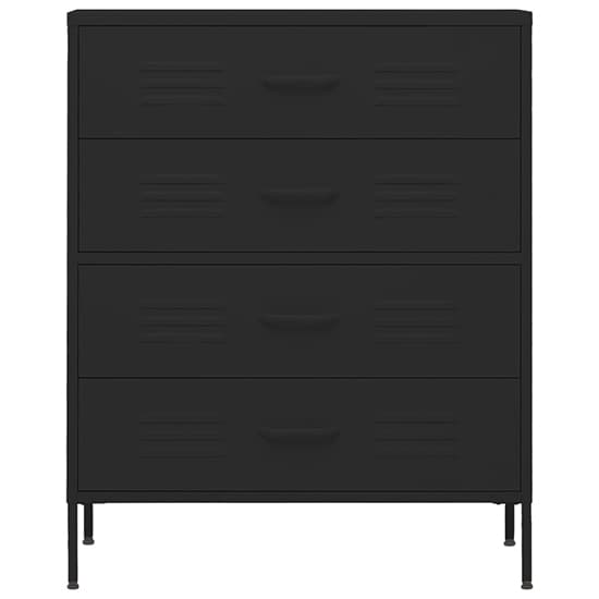 Emrik Steel Chest Of 4 Drawers In Black