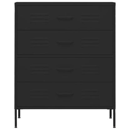 Emrik Steel Chest Of 4 Drawers In Black