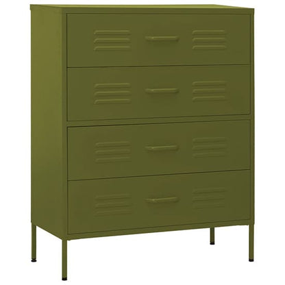 Emrik Steel Chest Of 4 Drawers In Olive Green