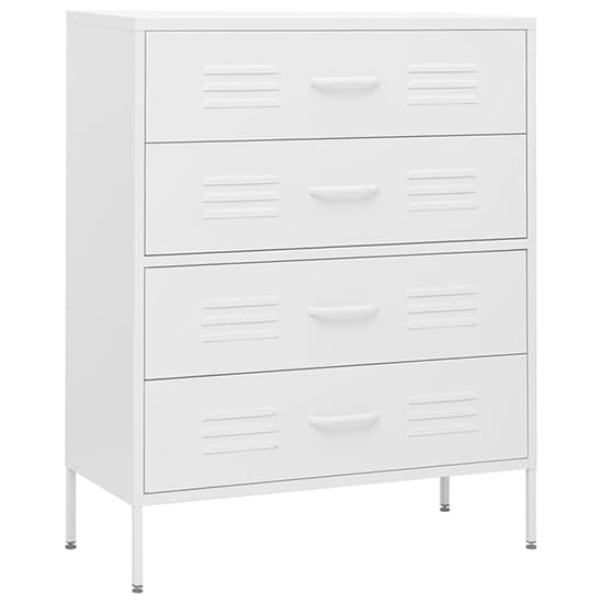 Emrik Steel Chest Of 4 Drawers In White