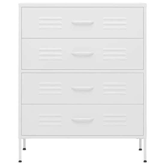 Emrik Steel Chest Of 4 Drawers In White