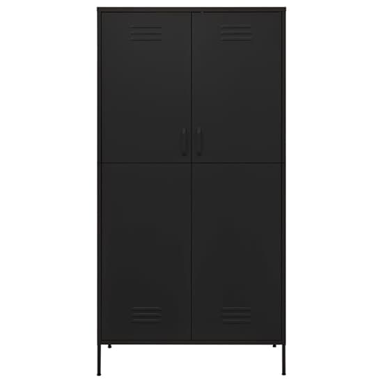 Emrik Steel Wardrobe With 2 Doors In Black