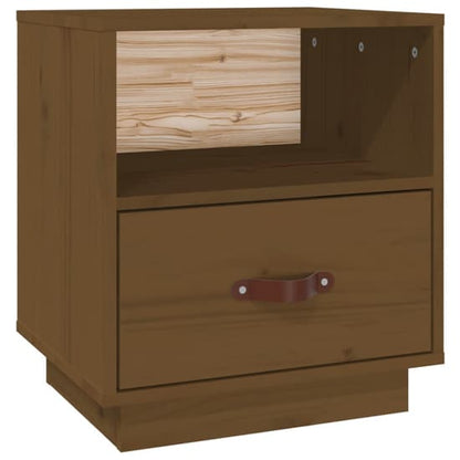 Epix Pine Wood Bedside Cabinet With 1 Drawer In Honey Brown