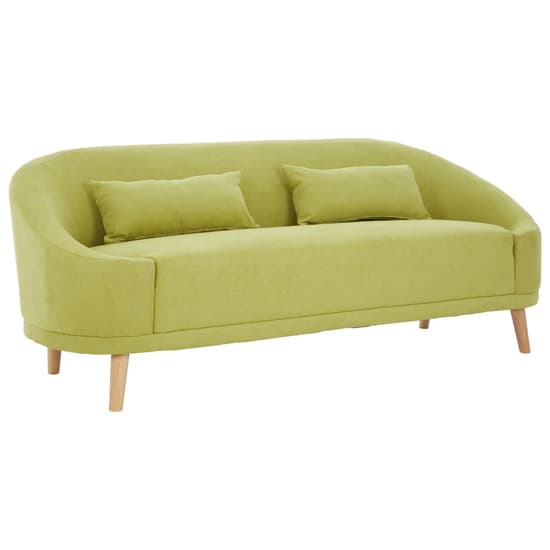 FURCO Green Upholstered Linen Fabric 3-Seater Sofa for Modern Living Rooms