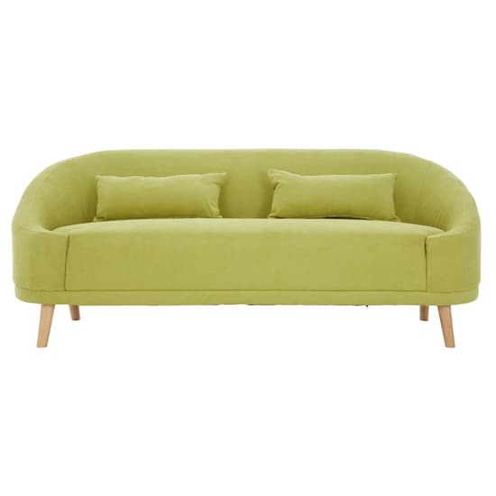 FURCO Green Upholstered Linen Fabric 3-Seater Sofa for Modern Living Rooms