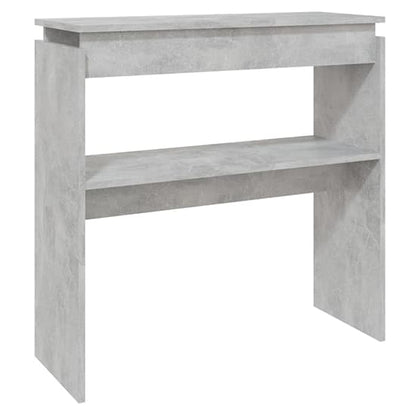 Concrete Effect Wooden Console Table with Undershelf for Modern Home Decor