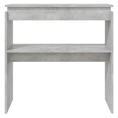 Concrete Effect Wooden Console Table with Undershelf for Modern Home Decor