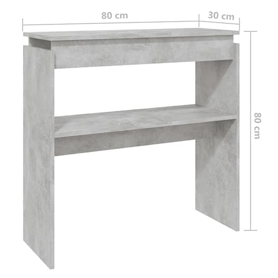 Concrete Effect Wooden Console Table with Undershelf for Modern Home Decor