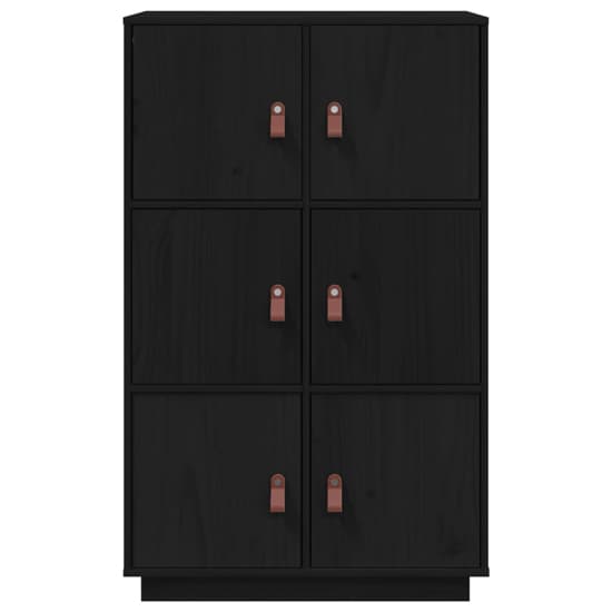 FURCO Everix Black Pinewood 6-Door Storage Cabinet for Home & Office