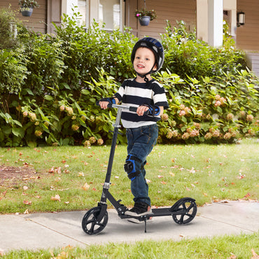 HOMCOM ids Scooter Teenager Kick Scooter Foldable 4 Levels Adjustable Height with Rear Fender Brake for 7-14 Years