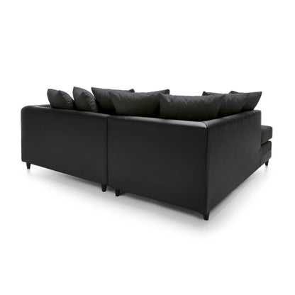 Linacre Fabric Corner Sofa - Left Arm Black and Charcoal