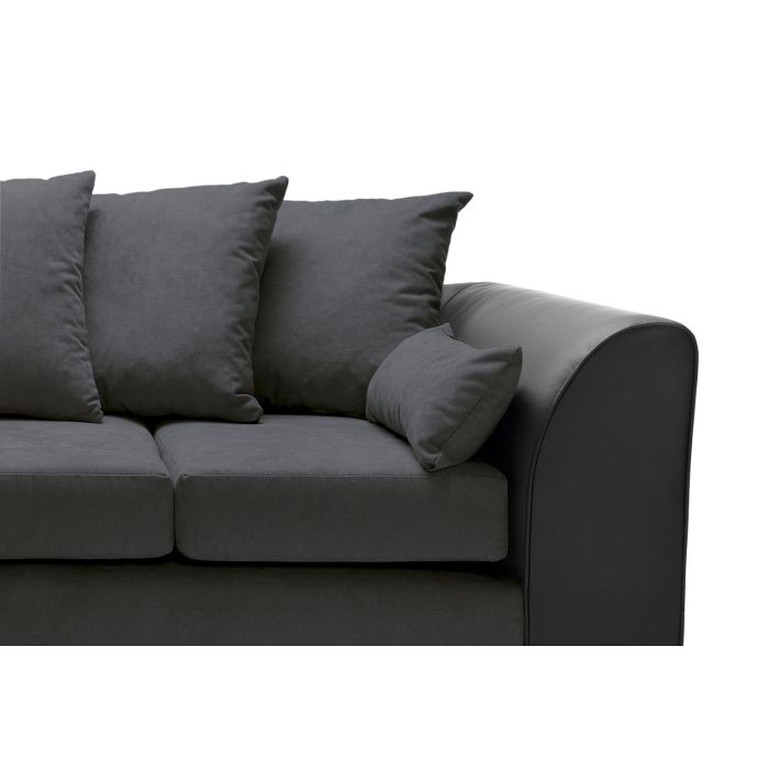 Linacre Fabric Corner Sofa - Left Arm Black and Charcoal