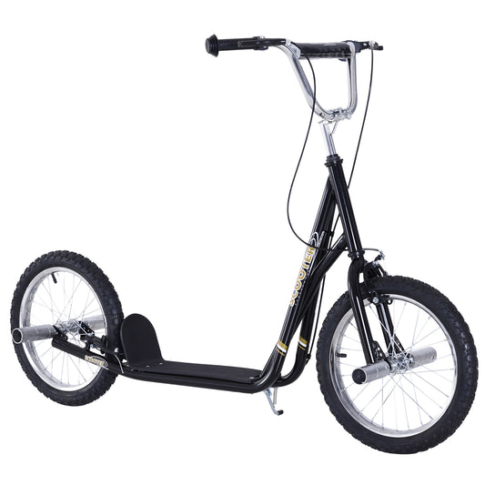 HOMCOM outh Scooter Adult Teen Push Scooter Kids Children Stunt Scooter Bike Bicycle Ride On 16" Pneumatic Tyres (Black)