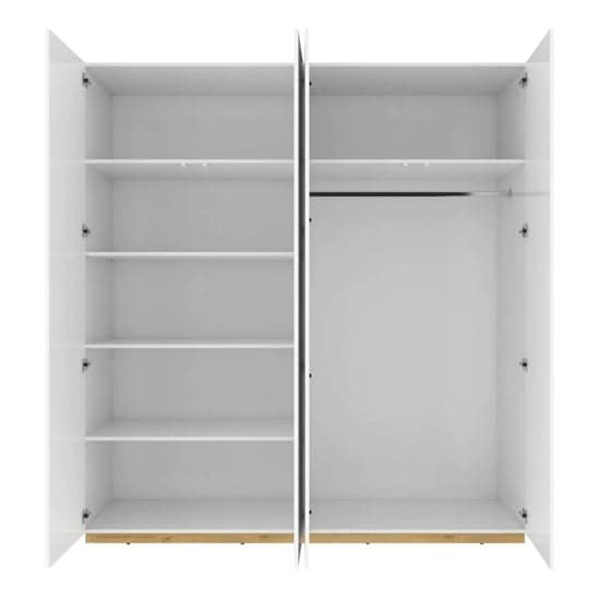 Fargo White High Gloss Sliding Wardrobe | Modern Design | 2 Doors | 200cm