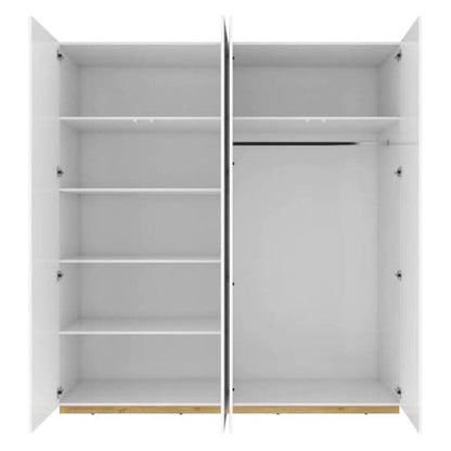 Fargo High Gloss Wardrobe With 4 Doors In White