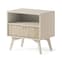 Fargo Wooden Bedside Cabinet With 1 Drawer In Beige