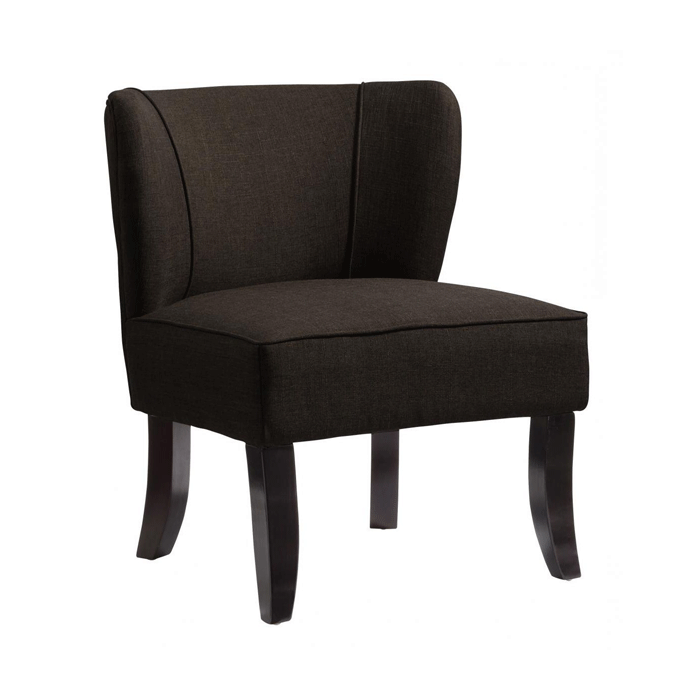 Elegant Brown Fabric Armchairs - Set of 2, Luxurious Design with Sturdy Wooden Frame