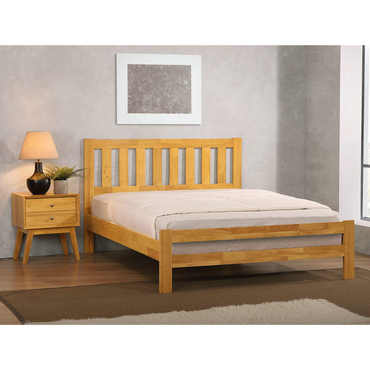 Kolachi Solid Hardwood 3ft Single Bed Frame in Natural Oak - Timeless Elegance for Your Bedroom