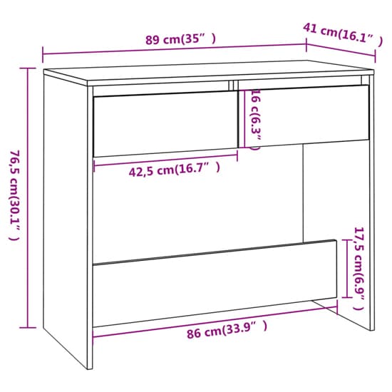 FURCO Finley Console Table with 2 Drawers - Sonoma Oak Finish for Living Room Storage