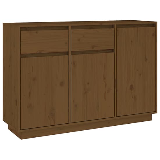 Flavius Pinewood Sideboard With 3 Door 2 Drawer In Honey Brown