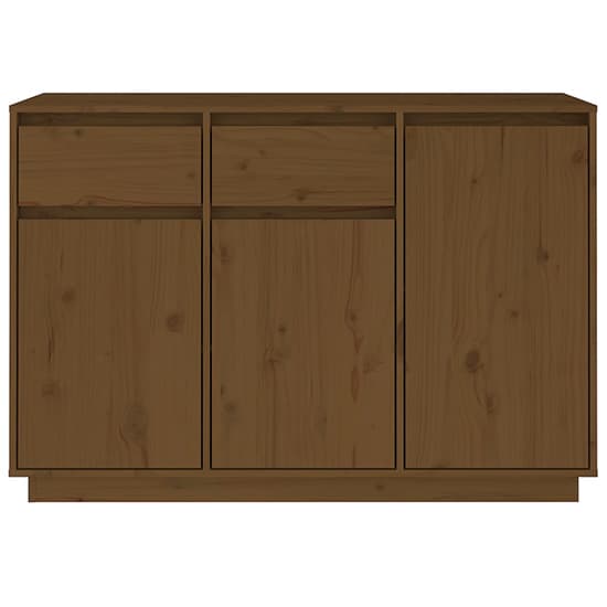 Flavius Pinewood Sideboard With 3 Door 2 Drawer In Honey Brown