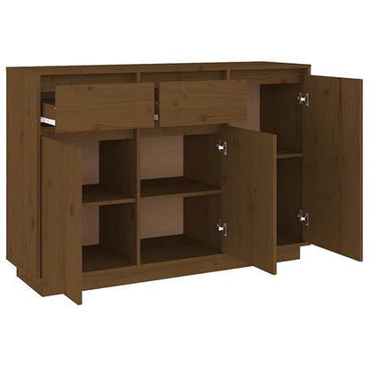 Flavius Pinewood Sideboard With 3 Door 2 Drawer In Honey Brown