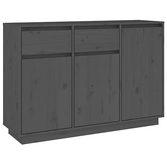 Flavius Pinewood Sideboard With 3 Doors 2 Drawers In Grey