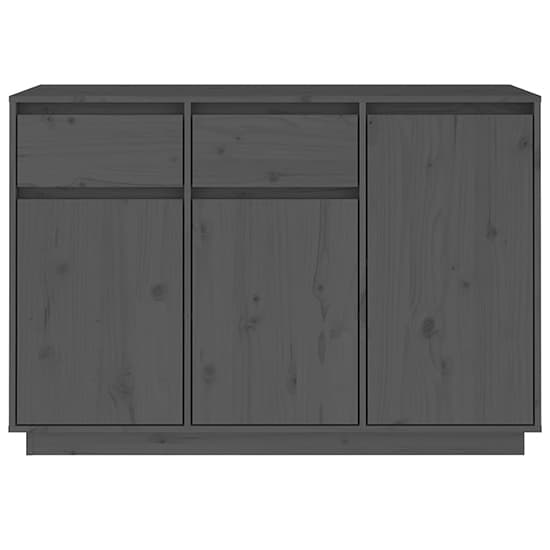 Flavius Pinewood Sideboard With 3 Doors 2 Drawers In Grey