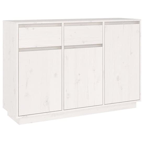 Flavius Pinewood Sideboard With 3 Doors 2 Drawers In White