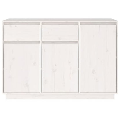 Flavius Pinewood Sideboard With 3 Doors 2 Drawers In White