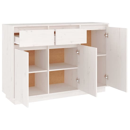 Flavius Pinewood Sideboard With 3 Doors 2 Drawers In White