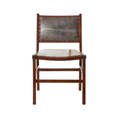 Formosa Natural Leather Dining Chair In Wooden Brown Frame