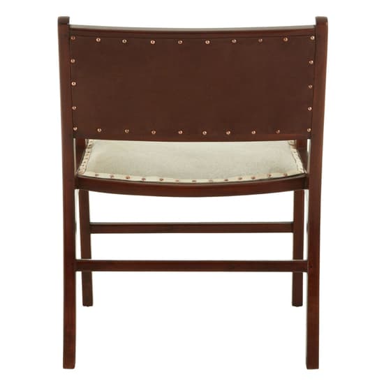 Formosa Rich Brown Leather Dining Chair With Wooden Frame