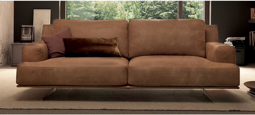 Foster Brown Suede 3+2 Sofa Set With Chrome Legs Newtrend Available In A Range Of Leathers And Colours 10 Yr Frame 10 Yr Pocket Sprung 5 Yr Foam Warranty