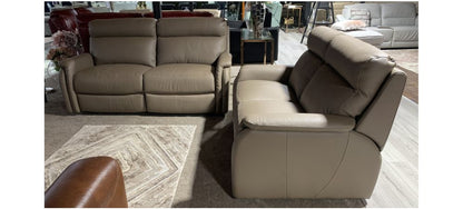 Fox Brown Newtrend Semi Aniline 3 Electric With Usb And 2 Seater Static Sofa Set