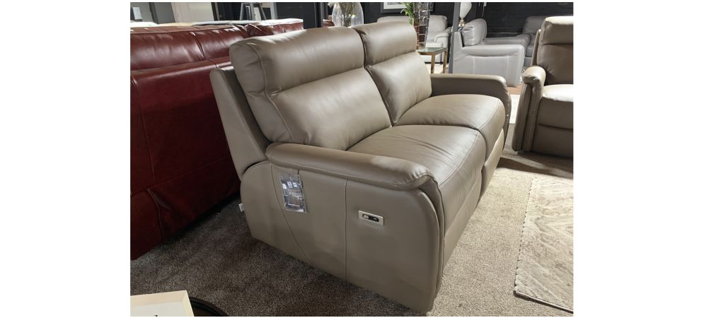 Fox Brown Newtrend Semi Aniline 3 Electric With Usb And 2 Seater Static Sofa Set