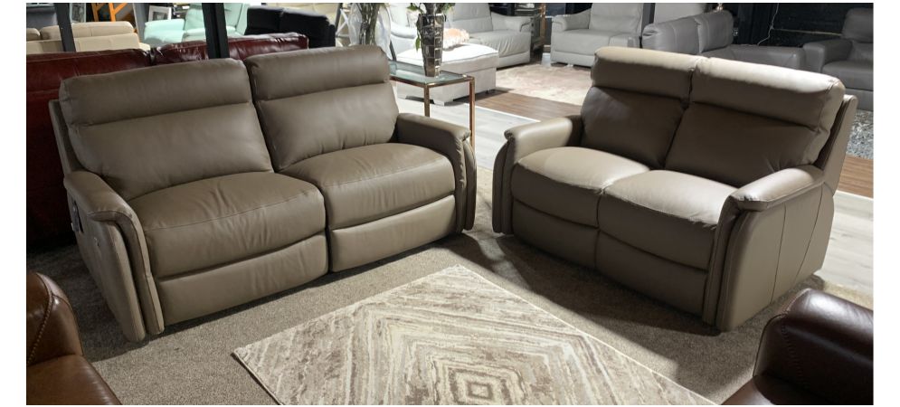 Fox Brown Newtrend Semi Aniline 3 Electric With Usb And 2 Seater Static Sofa Set