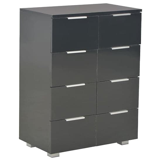 Friso High Gloss Chest Of 8 Drawers In Black