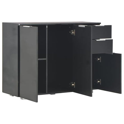 Friso High Gloss Sideboard With 3 Doors 2 Drawers In Black