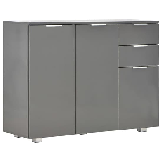 Friso High Gloss Sideboard With 3 Doors 2 Drawers In Grey