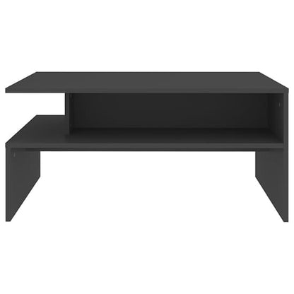 Modern Grey Wooden Coffee Table with Shelf for Living Room Storage