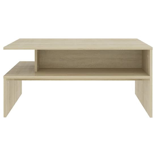 Sonoma Oak Fritzi Wooden Coffee Table with Lower Shelf for Living Room