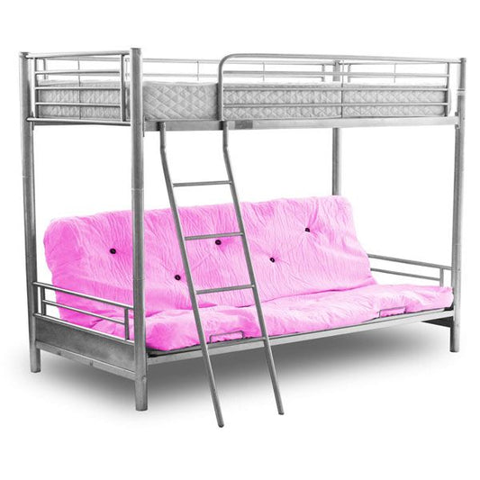 Lavinia Pink Fabric Single Futon Mattress - Versatile Sofa Bed for Small Spaces