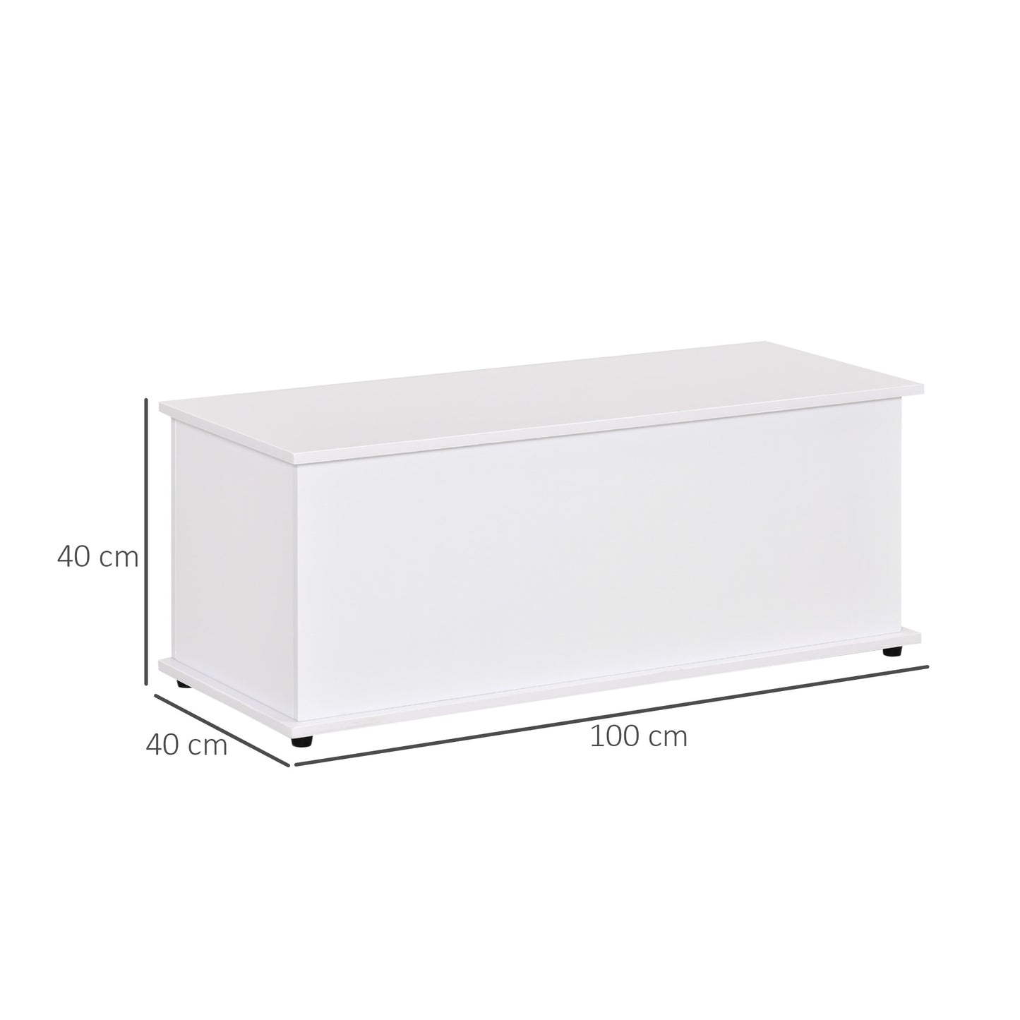 HOMCOM ooden Storage Box Clothes Toy Chest Bench Seat Ottoman Bedding Blanket Trunk Container with Lid - White