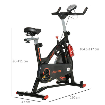 HOMCOM tationary Exercise Bike, with 10KG Flywheel, Phone Holder - Red