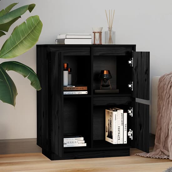 Galvin Pinewood Sideboard With 3 Doors In Black