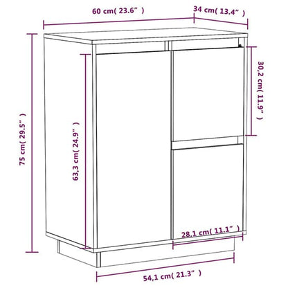 Galvin Pinewood Sideboard With 3 Doors In Black