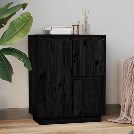 Galvin Pinewood Sideboard With 3 Doors In Black