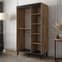 Genoa II Chestnut Oak Mirrored Sliding Wardrobe with 2 Doors, 120cm