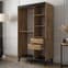 Genoa II Chestnut Oak Mirrored Sliding Wardrobe with 2 Doors, 120cm